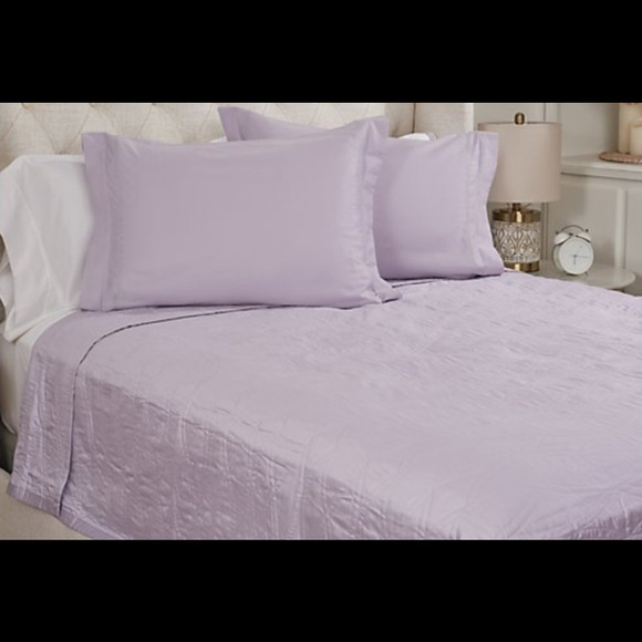 Northern Nights Cotton Embroidered Coverlet with Shams Lavender - Picture 3 of 4